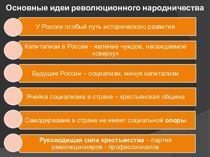 Основные идеи революционного народничества