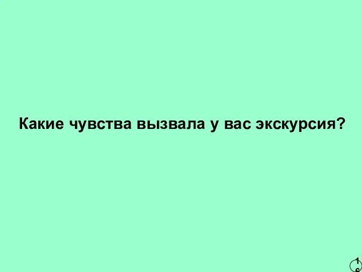 16 Какие чувства вызвала у вас экскурсия?