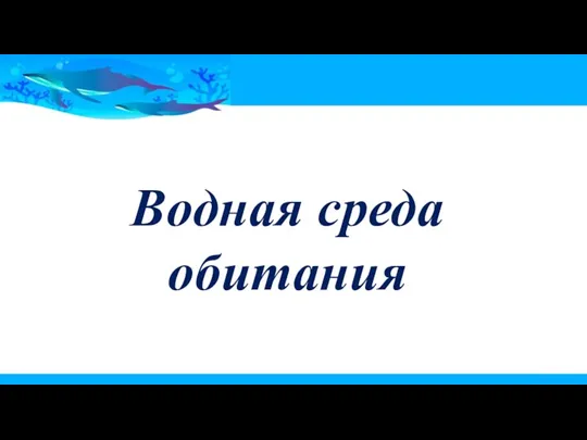 Водная среда обитания