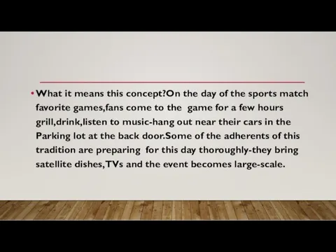 What it means this concept?On the day of the sports