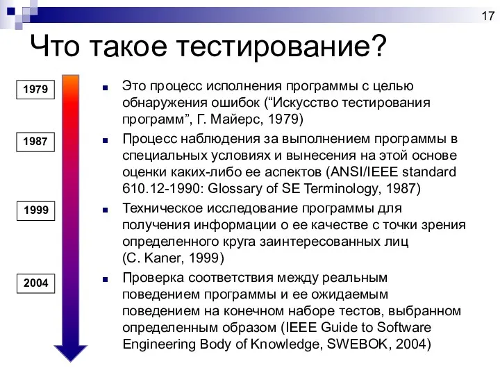 Что такое тестирование? Это процесс исполнения программы с целью обнаружения ошибок (“Искусство тестирования