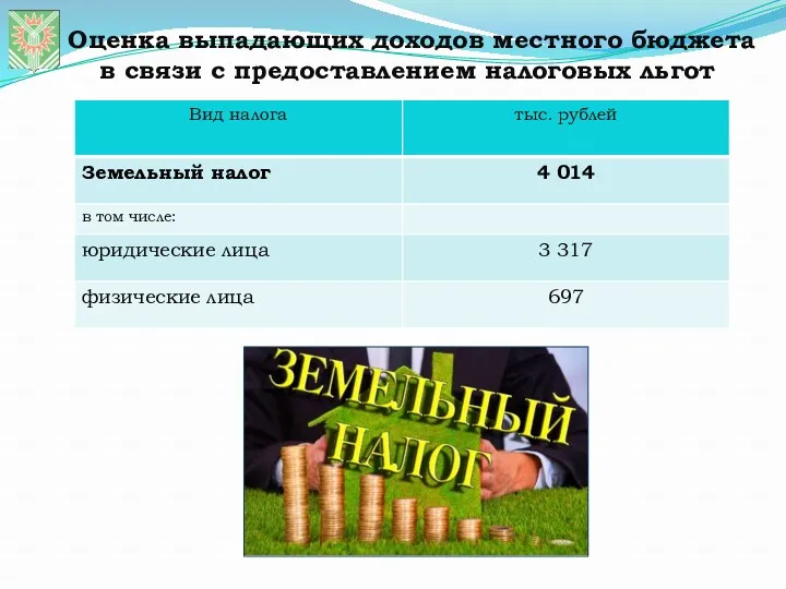 Оценка выпадающих доходов местного бюджета в связи с предоставлением налоговых льгот