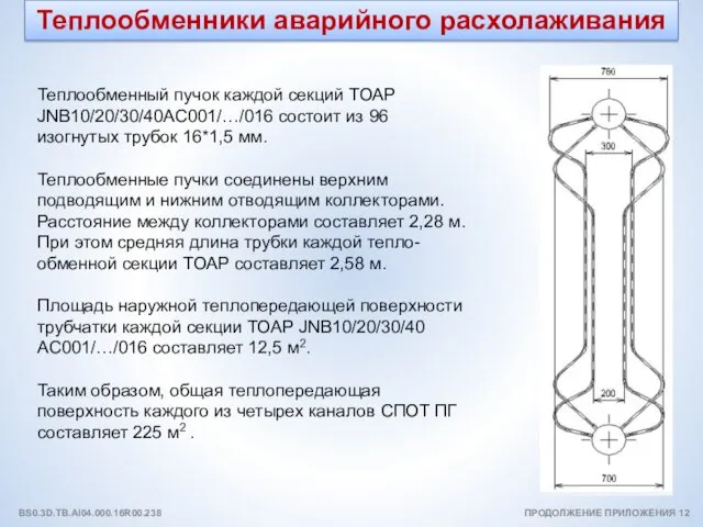 Теплообменники аварийного расхолаживания Теплообменный пучок каждой секций ТОАР JNB10/20/30/40AC001/…/016 состоит