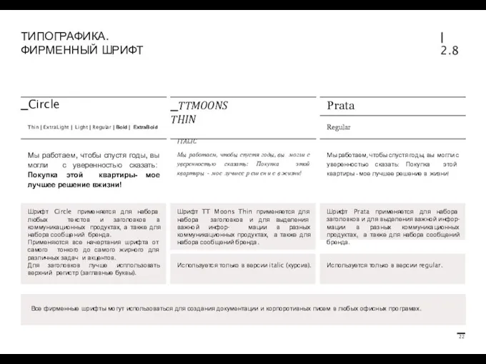 ТИПОГРАФИКА. ФИРМЕННЫЙ ШРИФТ Circle Thin | ExtraLight | Light |