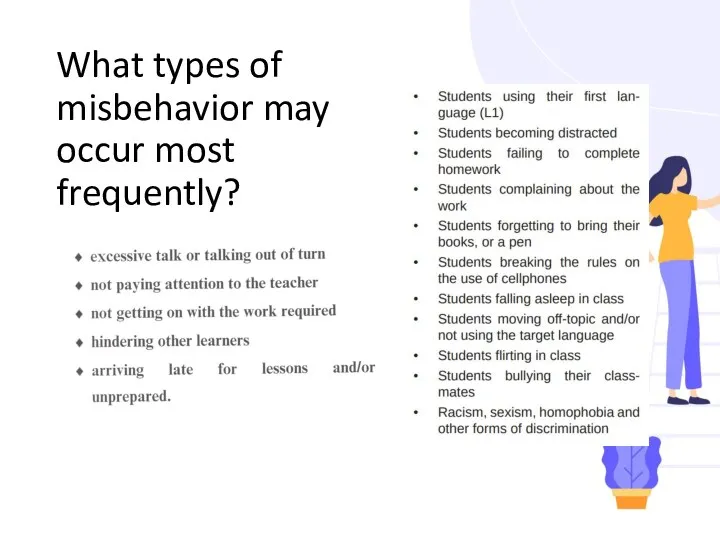 What types of misbehavior may occur most frequently?