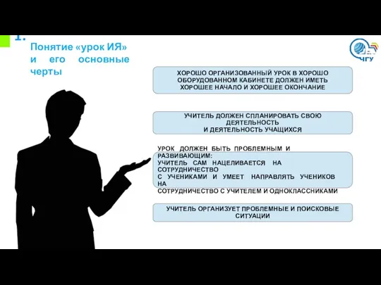 1. Понятие «урок ИЯ» и его основные черты ХОРОШО ОРГАНИЗОВАННЫЙ