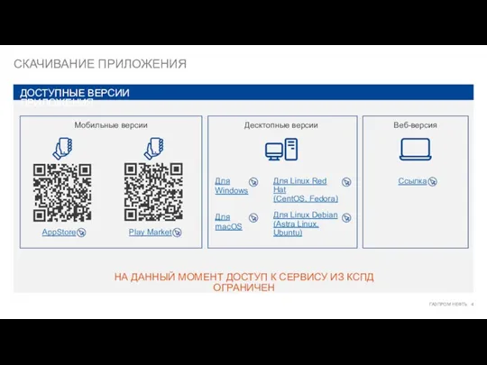 СКАЧИВАНИЕ ПРИЛОЖЕНИЯ ДОСТУПНЫЕ ВЕРСИИ ПРИЛОЖЕНИЯ ГАЗПРОМ НЕФТЬ 4 НА ДАННЫЙ