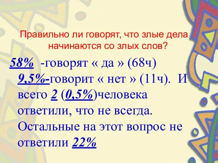 Правильно ли говорят, что злые дела начинаются со злых слов?