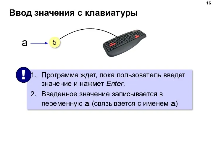 Ввод значения с клавиатуры 5 a