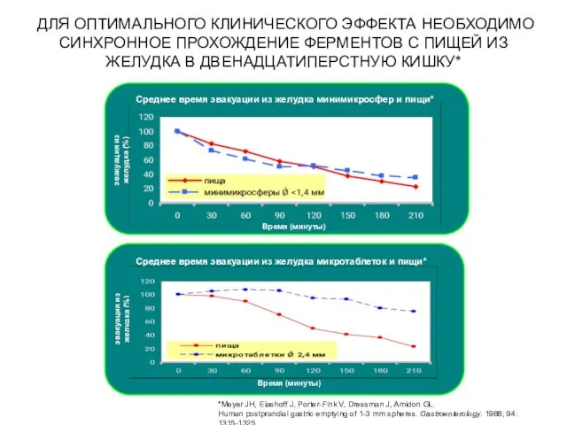 ДЛЯ ОПТИМАЛЬНОГО КЛИНИЧЕСКОГО ЭФФЕКТА НЕОБХОДИМО СИНХРОННОЕ ПРОХОЖДЕНИЕ ФЕРМЕНТОВ С ПИЩЕЙ