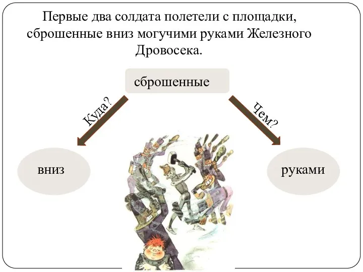 Первые два солдата полетели с площадки, сброшенные вниз могучими руками