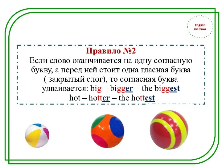 English Grammar Правило №2 Если слово оканчивается на одну согласную