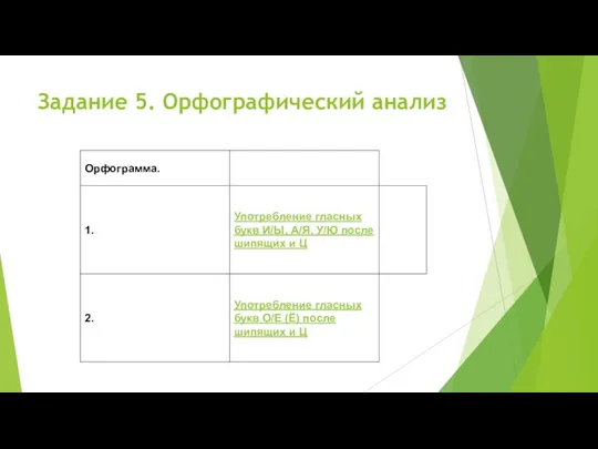 Задание 5. Орфографический анализ