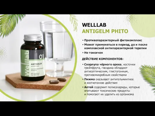 WELLLAB ANTIGELM PHITO Противопаразитарный фитокомплекс Может применяться в период, до