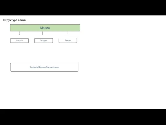 Структура сайта Медиа Галерея Новости Видео