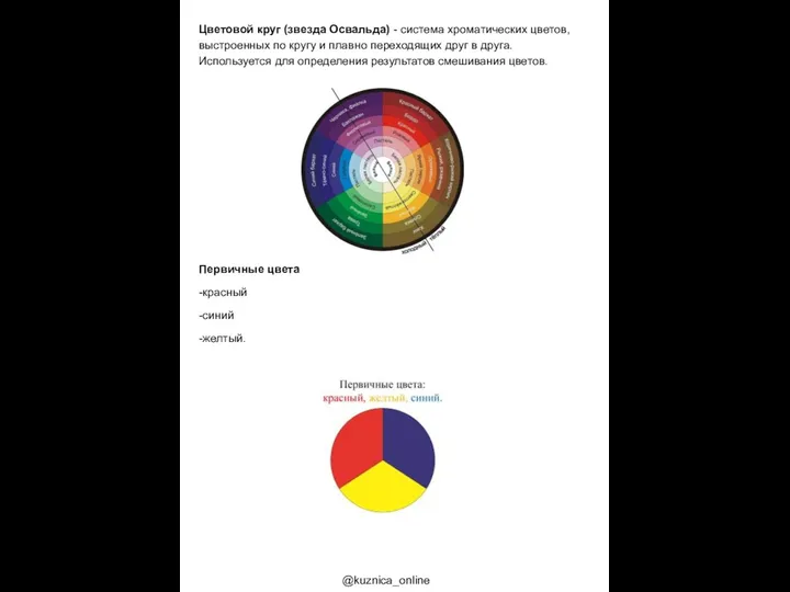 Цветовой круг (звезда Освальда) - система хроматических цветов, выстроенных по кругу и плавно