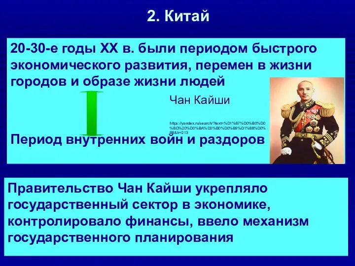 2. Китай 20-30-е годы ХХ в. были периодом быстрого экономического