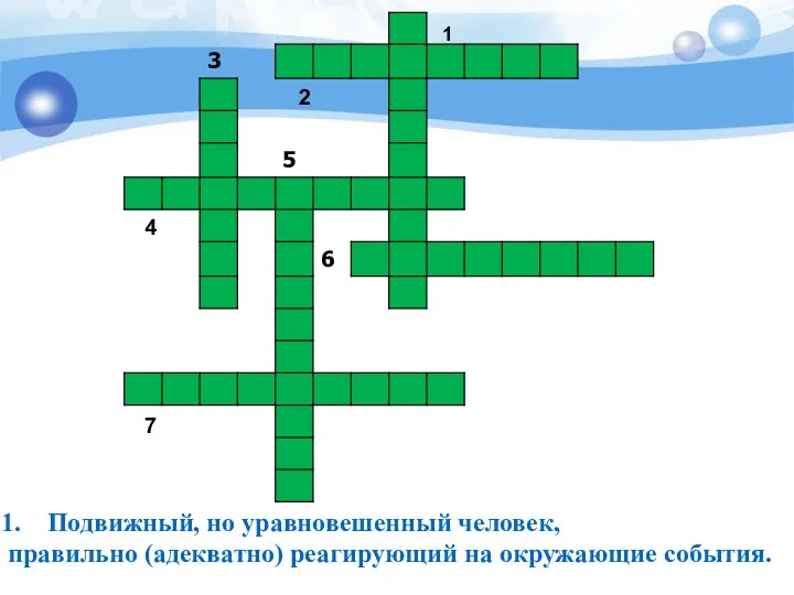 2 4 7 Подвижный, но уравновешенный человек, правильно (адекватно) реагирующий на окружающие события. 1