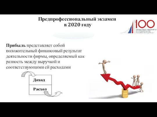 Предпрофессиональный экзамен в 2020 году Прибыль представляет собой положительный финансовый