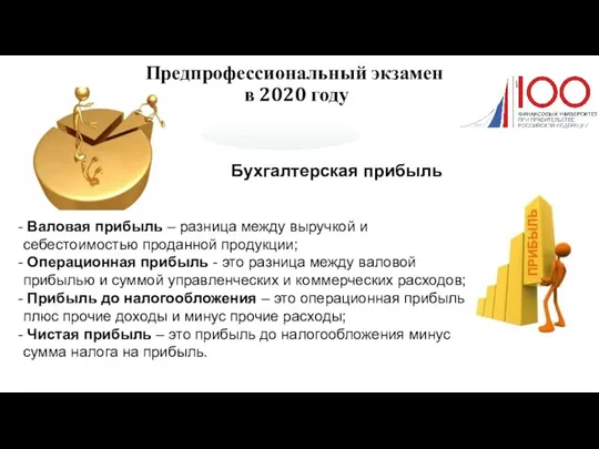 Предпрофессиональный экзамен в 2020 году Б Бухгалтерская прибыль Валовая прибыль