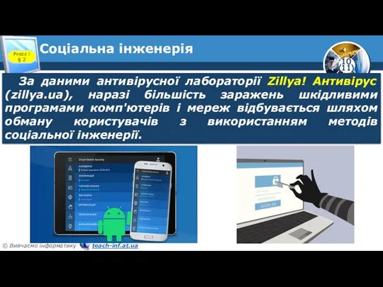 Соціальна інженерія Розділ 1 § 2 За даними антивірусної лабораторії