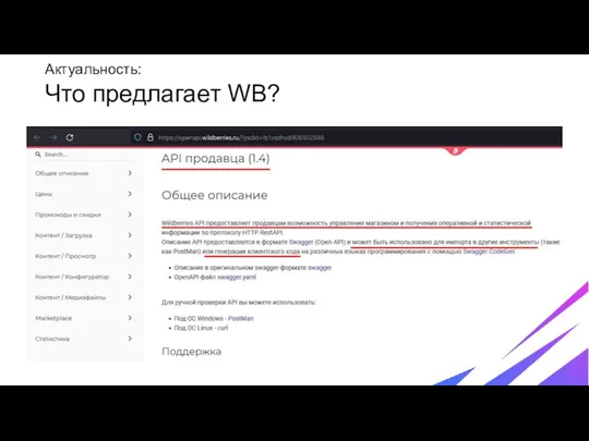 Актуальность: Что предлагает WB?