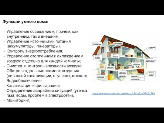 Функции умного дома: Управление освещением, причем, как внутренним, так и