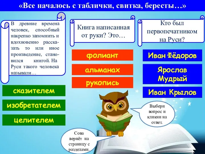 «Все началось с таблички, свитка, бересты…» В древние времена человек,