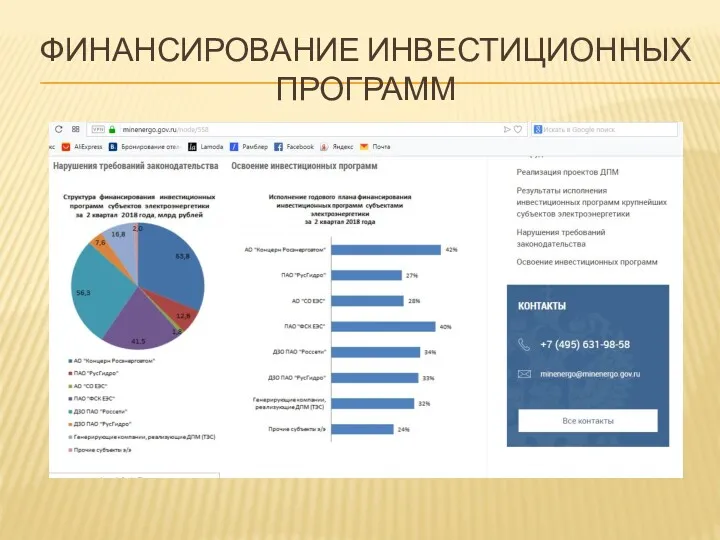 ФИНАНСИРОВАНИЕ ИНВЕСТИЦИОННЫХ ПРОГРАММ