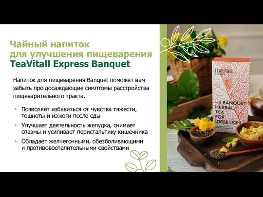 Чайный напиток для улучшения пищеварения TeaVitall Express Banquet Напиток для