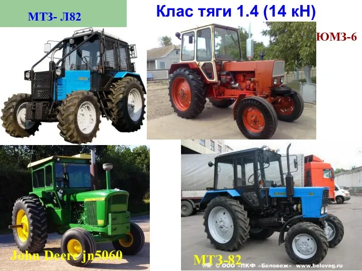 Клас тяги 1.4 (14 кН) МТЗ- Л82 ЮМЗ-6 John Deere jn5060 МТЗ-82