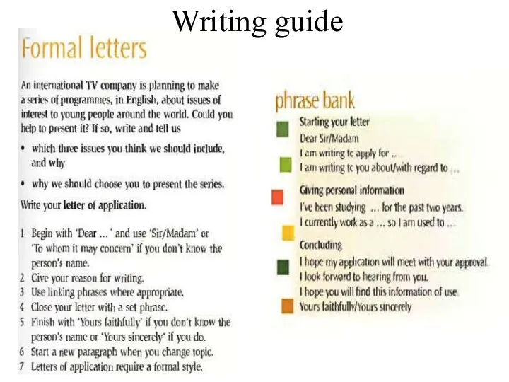Writing guide
