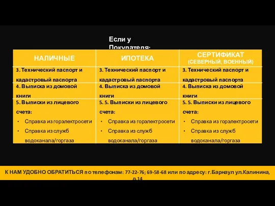 14 К НАМ УДОБНО ОБРАТИТЬСЯ по телефонам: 77-22-76; 69-58-68 или по адресу: г.Барнаул