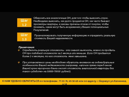 Шаг 1.2 14 Обзвонить все аналогичные ОН, для того чтобы выяснить спрос. Необходимо