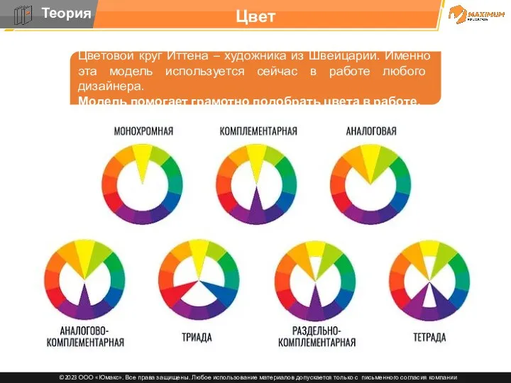 Цвет Цветовой круг Иттена – художника из Швейцарии. Именно эта