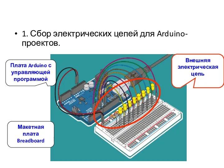 1. Сбор электрических цепей для Arduino- проектов. Плата Arduino с