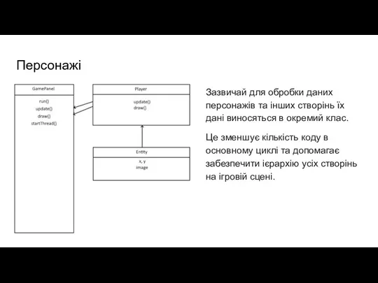 Персонажі Зазвичай для обробки даних персонажів та інших створінь їх дані виносяться в