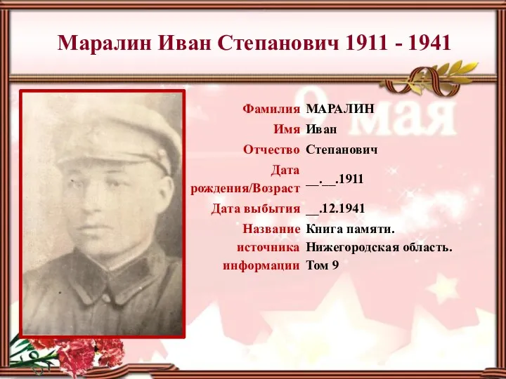 Маралин Иван Степанович 1911 - 1941