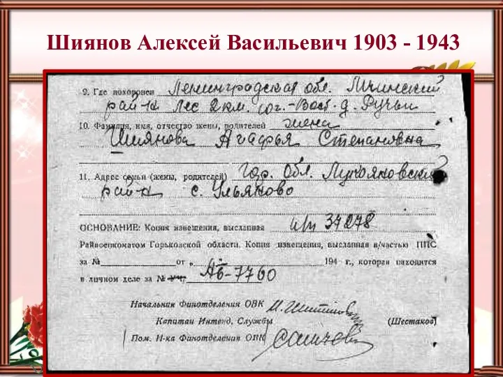 Шиянов Алексей Васильевич 1903 - 1943