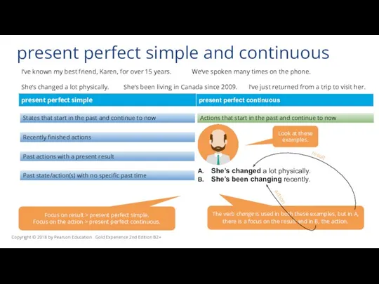 present perfect simple and continuous States that start in the