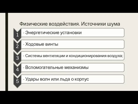 Физические воздействия. Источники шума