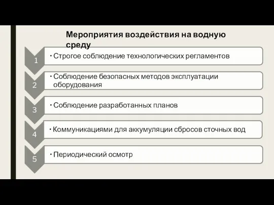 Мероприятия воздействия на водную среду