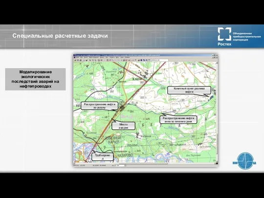 Место аварии Трубопровод Конечный пункт разлива нефти Распространение нефти по