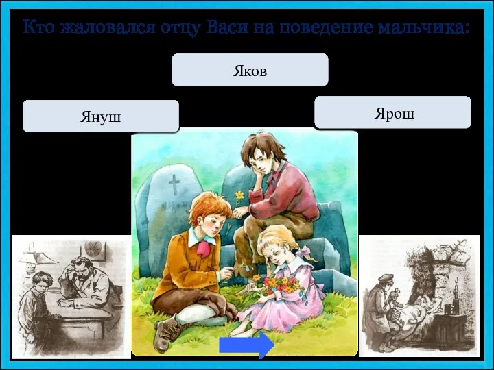 МОЛОДЕЦ Януш Переход хода Ярош Кто жаловался отцу Васи на поведение мальчика: Переход хода Яков