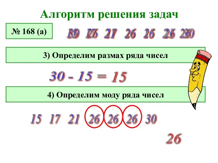 Алгоритм решения задач № 168 (а) 17 21 26 15