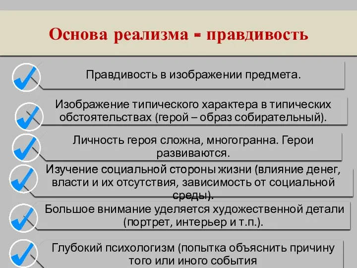 Основа реализма - правдивость