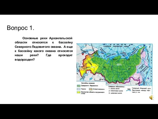 Вопрос 1. Основные реки Архангельской области относятся к бассейну Северного