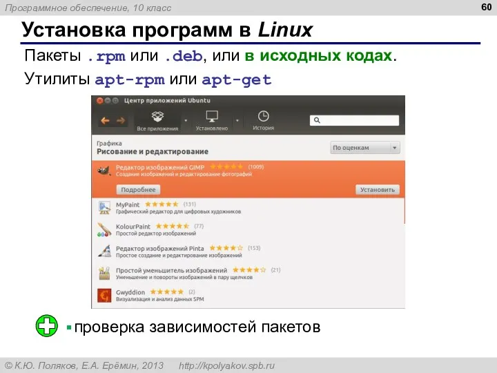 Установка программ в Linux Пакеты .rpm или .deb, или в