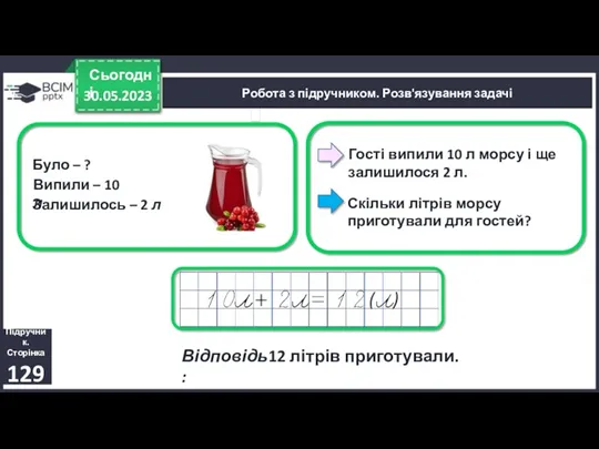 30.05.2023 Сьогодні Гості випили 10 л морсу і ще залишилося