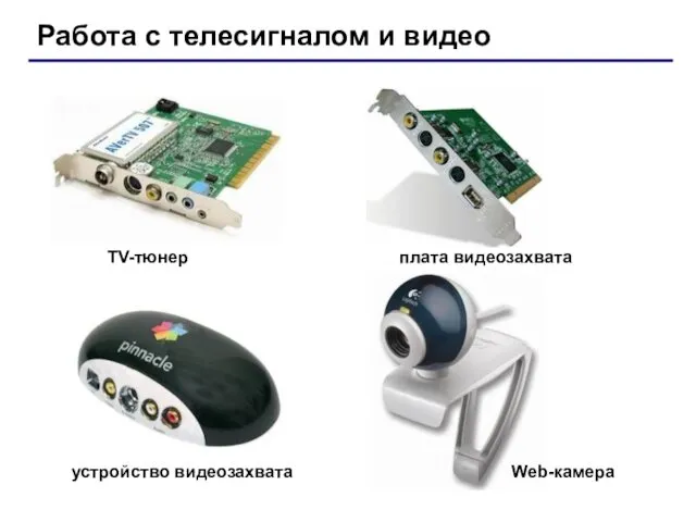 Работа с телесигналом и видео TV-тюнер плата видеозахвата устройство видеозахвата Web-камера